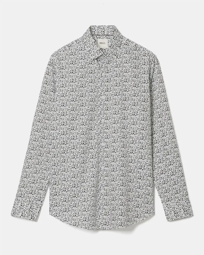 RWandCO Shirts TailoredFit Dress Shirt With Floral Pattern Bitter Chocolate 8211 Men RWandCO Shirts TailoredFit Dress Shirt With Floral Pattern Bitter Chocolate 8211 Men