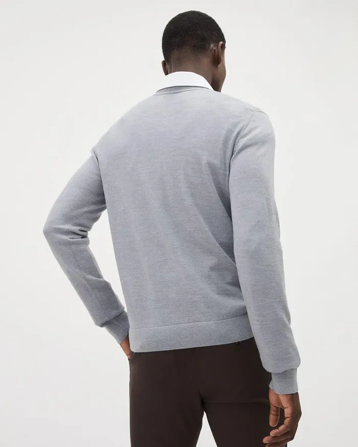 RWandCO Sweaters and Cardigans LongSleeve MerinoWool Crewneck Sweater Heather Grey 8211 Men