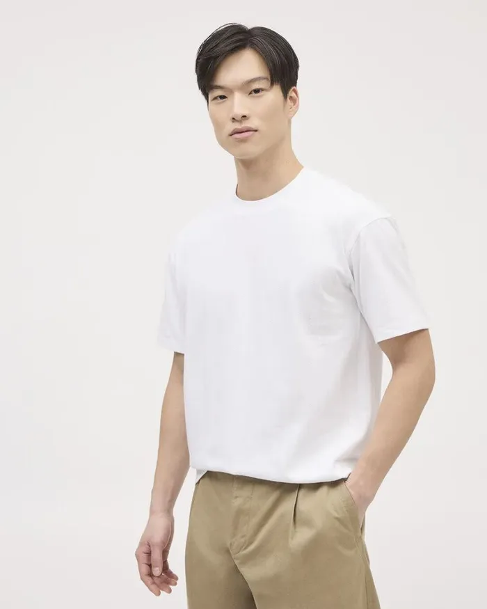 RWandCO TShirts White ShortSleeve CrewNeck Textured Tee Bright White 8211 Men