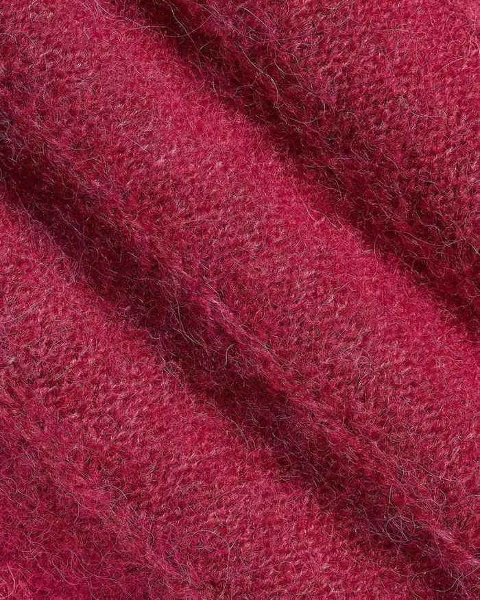 RWandCO Tops LongSleeve CrewNeck AlpacaBlend Sweater Bright Pink 8211 Women