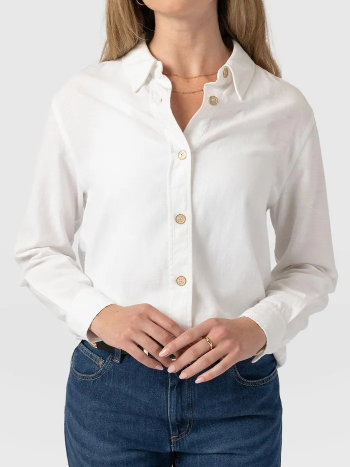 Saint And Sofia Blouses and Shirts Women Boyfriend Shirt 8211 White White