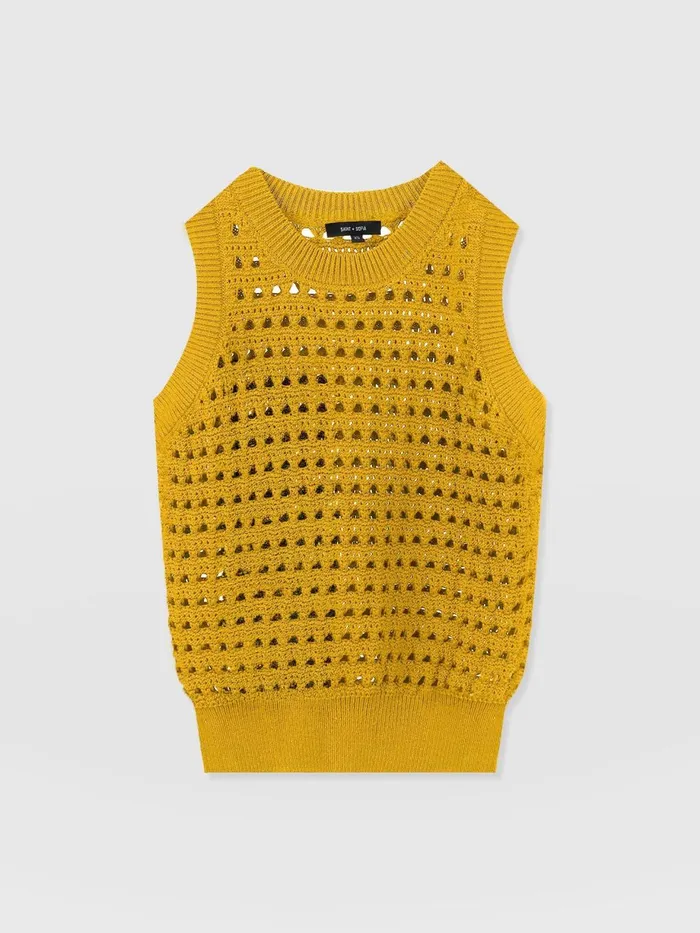 Saint And Sofia Knitwear Women Adler Sleeveless Knit 8211 Mustard Mustard
