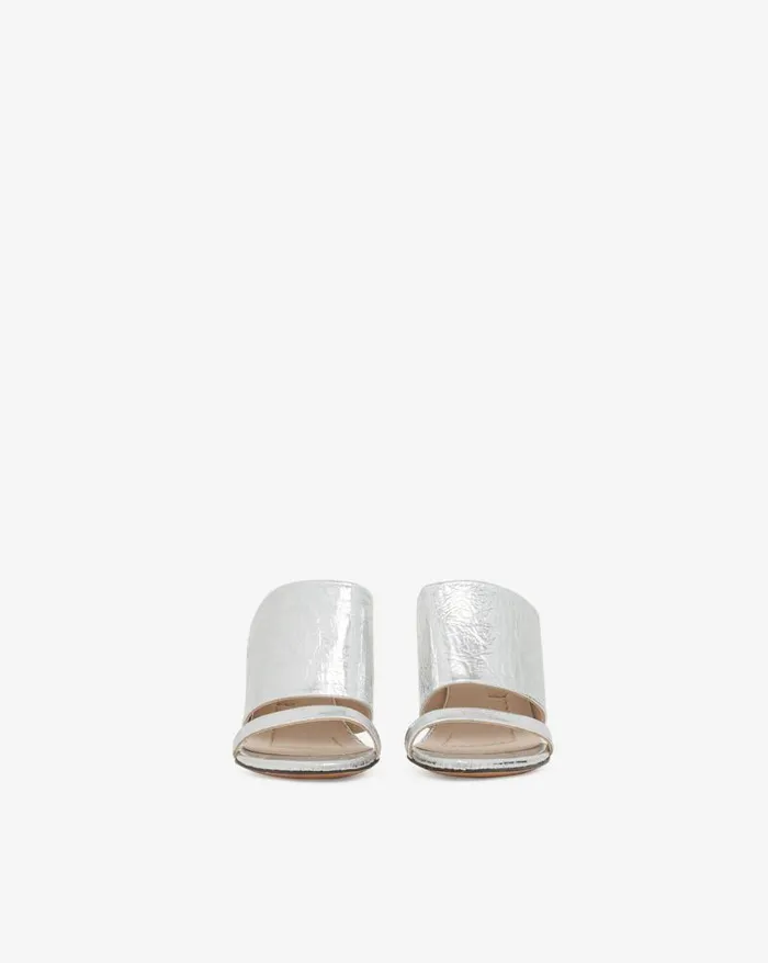 Sandals Women IRO GARNET SILVER LEATHER MULES