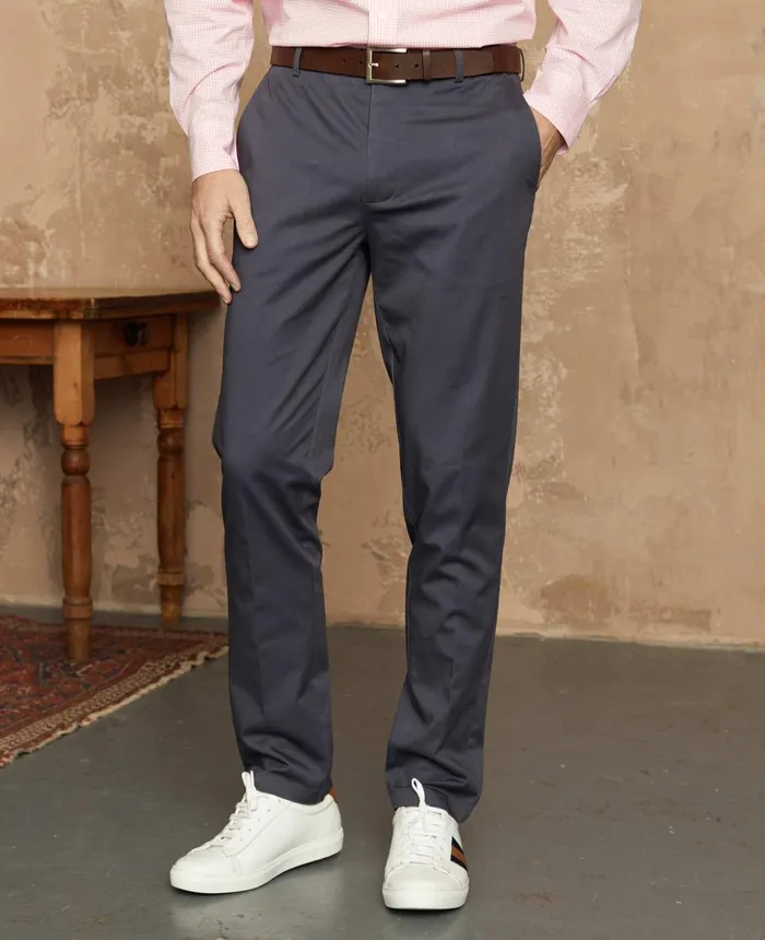 Savile Row Company Smoked Navy Stretch Cotton Classic Fit Flat Front Chinos Smoked Navy Men Chinos And Shorts Savile Row Company Smoked Navy Stretch Cotton Classic Fit Flat Front Chinos Smoked Navy Men Chinos And Shorts