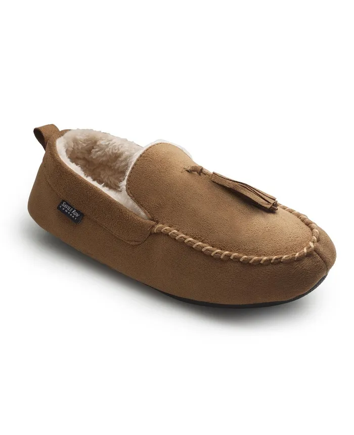 Savile Row Company Tan Microsuede Moccasin Slippers Tan Men Slippers