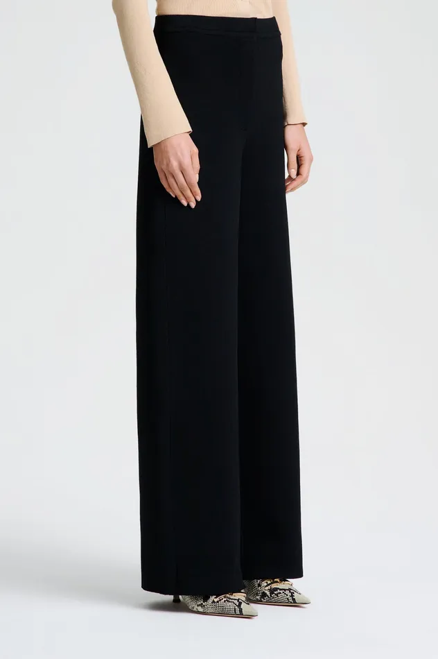 Scanlan Theodore CREPE KNIT TROUSER BLACK Women Trousers Scanlan Theodore CREPE KNIT TROUSER BLACK Women Trousers
