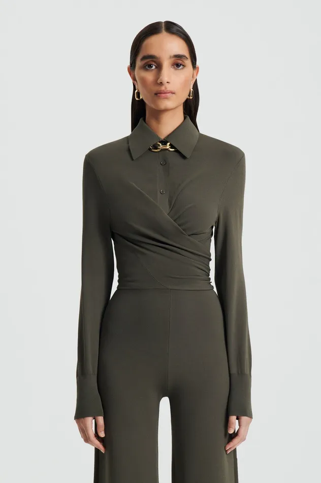Scanlan Theodore MICRO CREPE WRAP SHIRT SAFARI Women Tops
