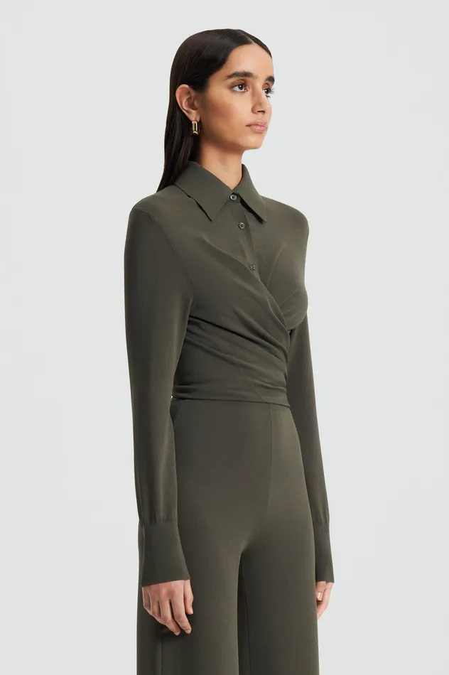 Scanlan Theodore MICRO CREPE WRAP SHIRT SAFARI Women Tops