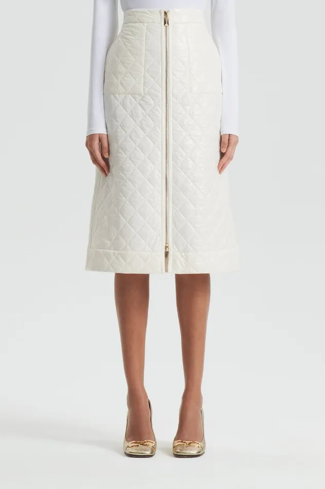 Scanlan Theodore Skirts Women QUILTED SKIRT WHITE