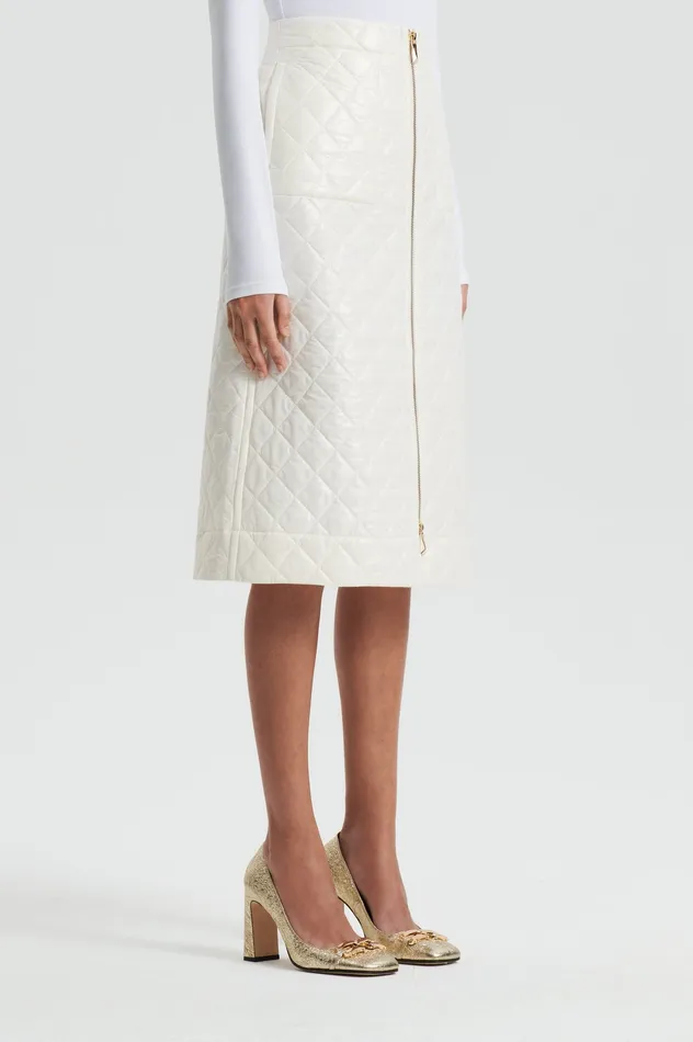 Scanlan Theodore Skirts Women QUILTED SKIRT WHITE