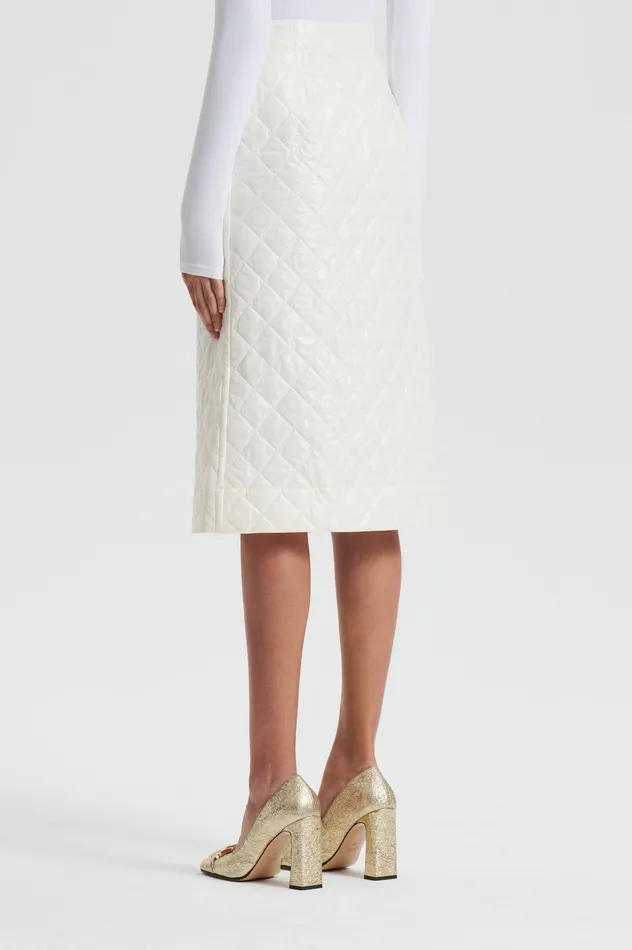 Scanlan Theodore Skirts Women QUILTED SKIRT WHITE