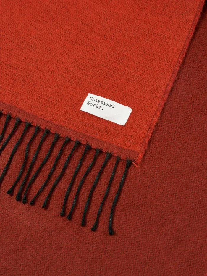 Scarf In Orange Double Sided Men Universal Works Scarves