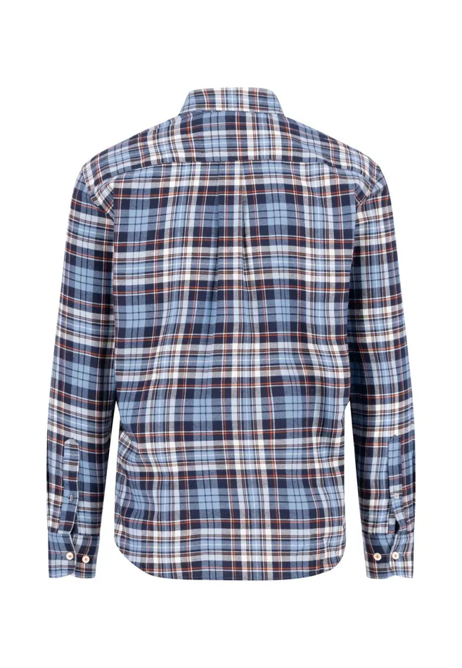 Shirts Men FYNCHHATTON Checked Shirt Made Of Fine Cotton Winter Whitenavyflame Shirts Men FYNCHHATTON Checked Shirt Made Of Fine Cotton Winter Whitenavyflame