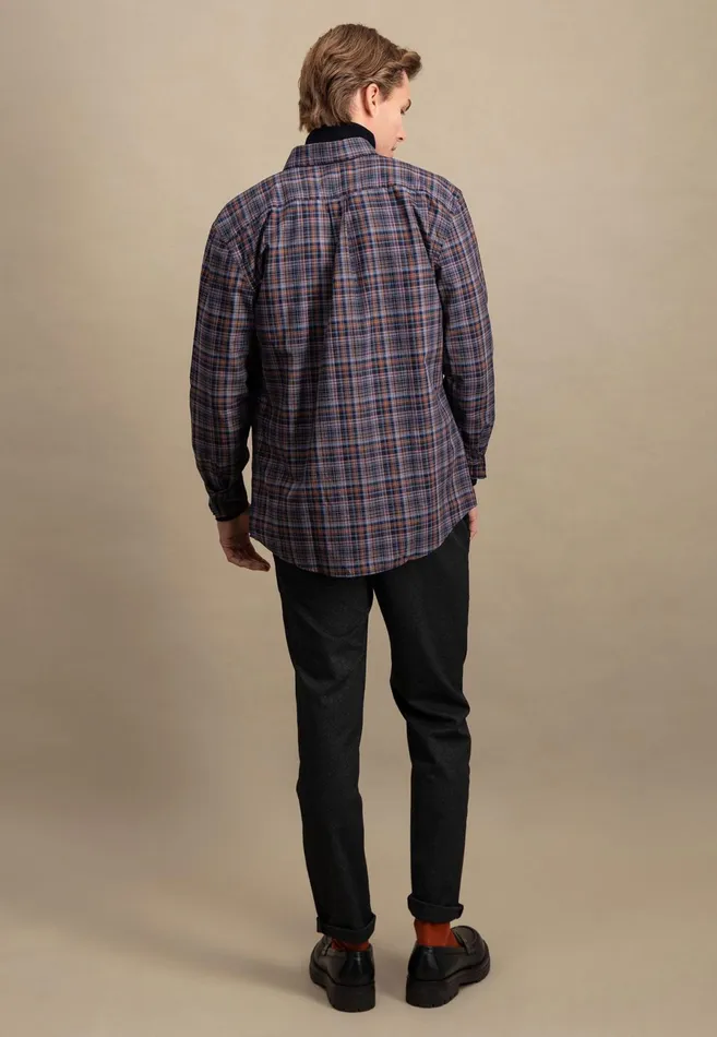 Shirts Men FYNCHHATTON Checked Shirt With Buttondown Collar Hazelvibrant Bluerustruby Red