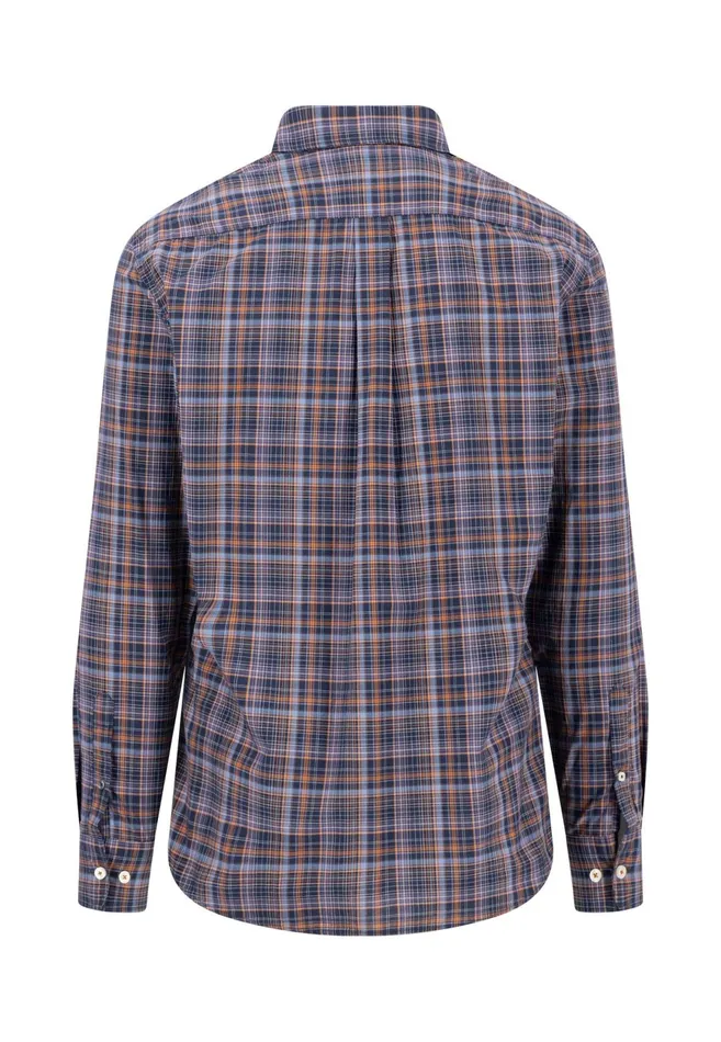 Shirts Men FYNCHHATTON Checked Shirt With Buttondown Collar Hazelvibrant Bluerustruby Red