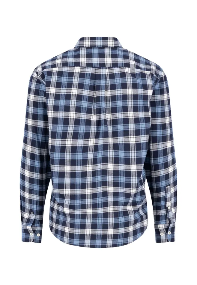 Shirts Men FYNCHHATTON Checked Shirt With Buttondown Collar Winter Whiteflamenavy