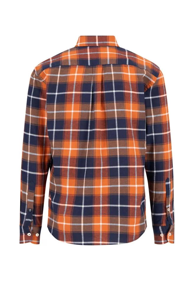 Shirts Men FYNCHHATTON Checked Shirt With Buttondown Collar Winter Whiteflamenavy