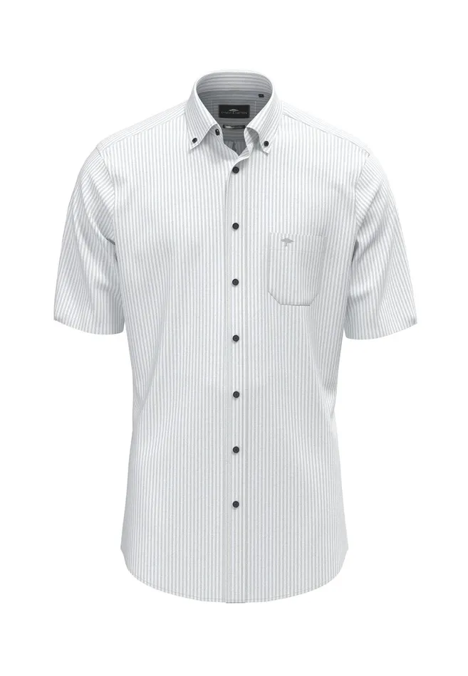 Shirts Men FYNCHHATTON Minimally Striped Halk Shirt Made Of Cotton Summer Breezeturf Green