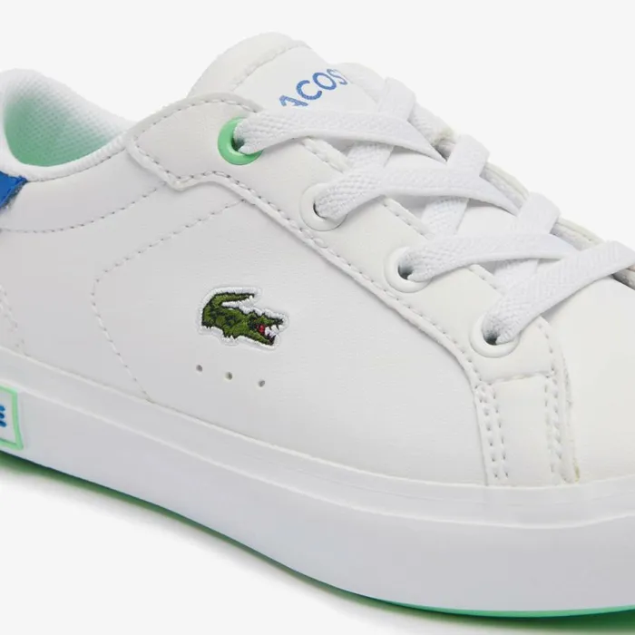 Shoes and Accessories Kids Lacoste Infants039 Powercourt Sneakers Whiteblue 080