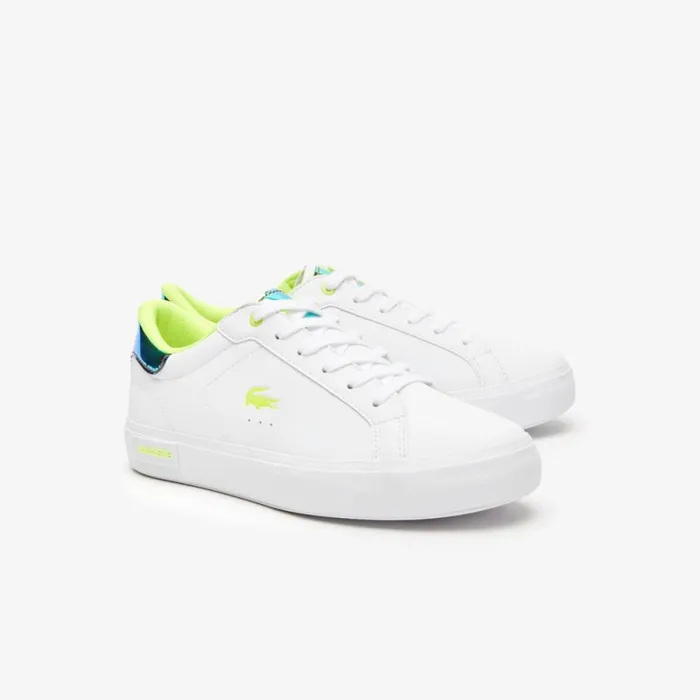 Shoes and Accessories Kids Lacoste Juniors039 Powercourt Heel Pop Sneakers Whtylw V05