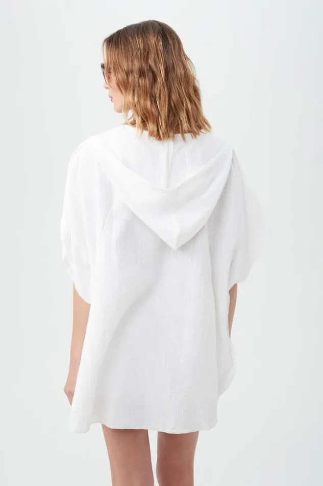 SHOP Trina Turk SWIM COVER UPS WOMEN039S SERENE BUBBLE GAUZE SHORT SLEEVE PONCHO SWIM COVERUP