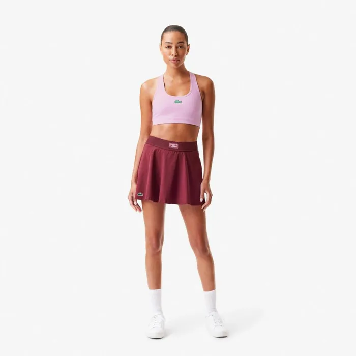 Shorts and Skirts Women Lacoste Women039s Pleated Back UltraDry Tennis Skirt Bordeaux Mii