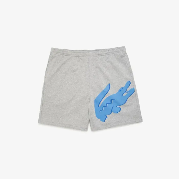 Shorts and Swim Men Lacoste Men039s Big Fit XL Croc Cotton Shorts Grey Chine Cca