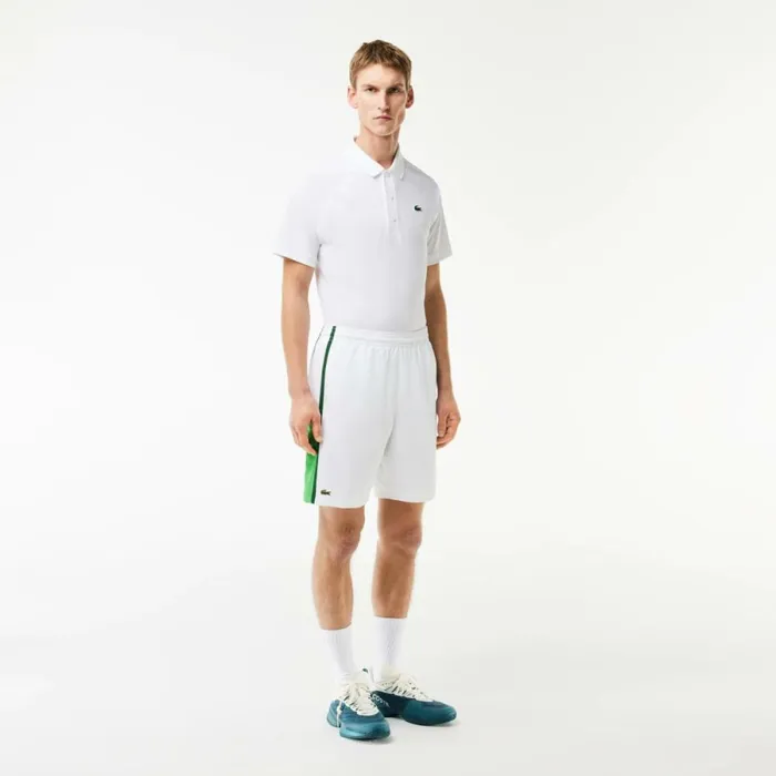 Shorts and Swim Men Lacoste Men039s Sport Colorblock Panels Lightweight Shorts White Green In8