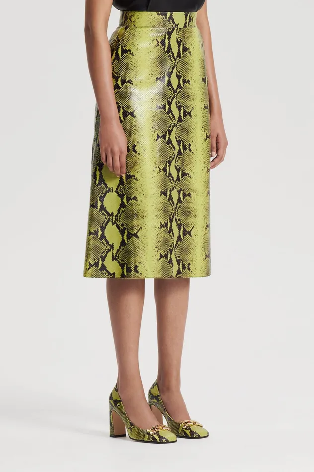 Skirts Scanlan Theodore Women LEATHER REPTILE SKIRT VERT