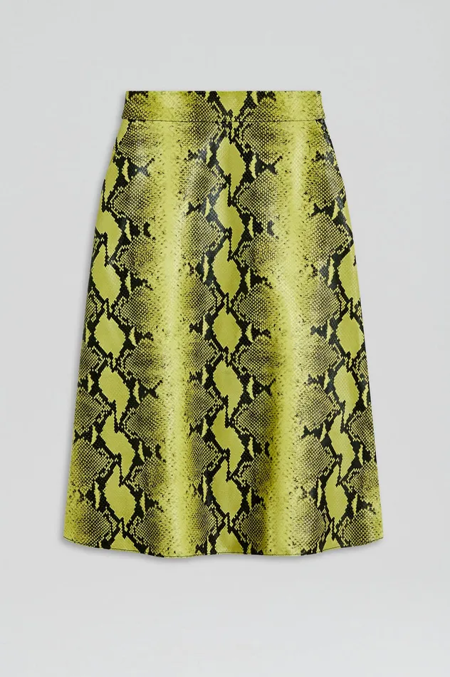 Skirts Scanlan Theodore Women LEATHER REPTILE SKIRT VERT