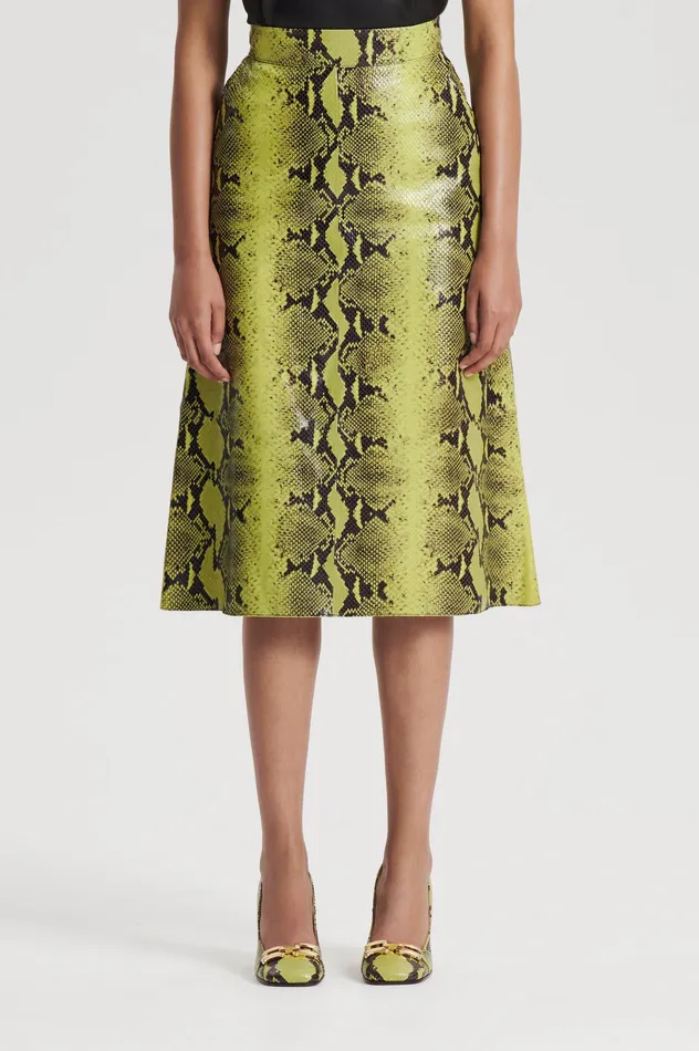 Skirts Scanlan Theodore Women LEATHER REPTILE SKIRT VERT