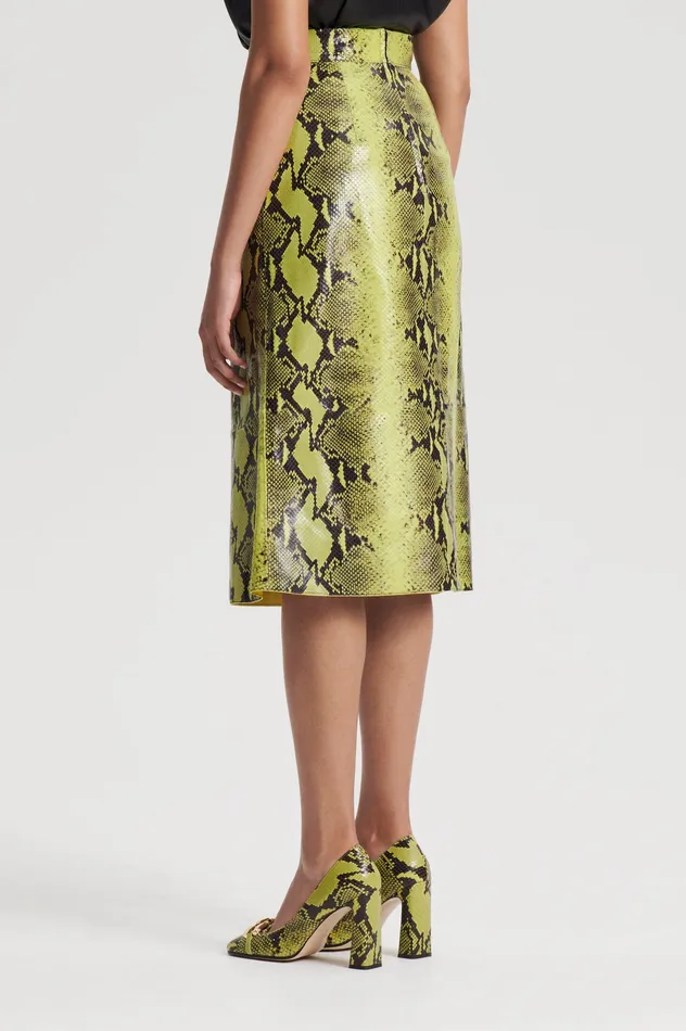 Skirts Scanlan Theodore Women LEATHER REPTILE SKIRT VERT