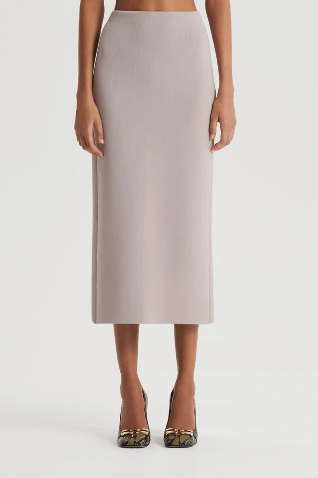 Skirts Women CREPE KNIT PENCIL SKIRT MIDI OYSTER Scanlan Theodore
