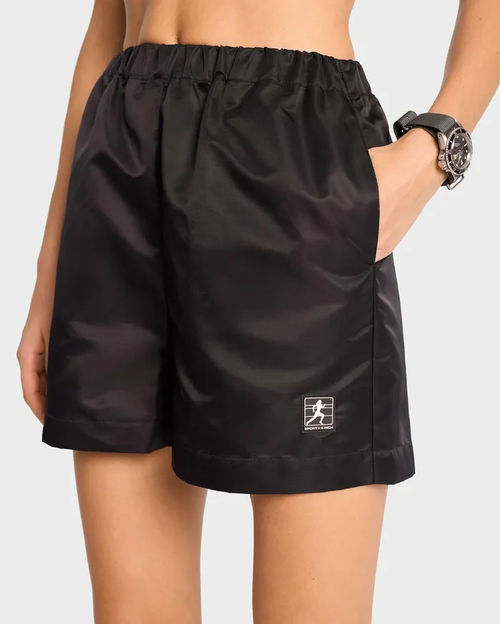 Sporty and Rich Shorts Women Running Woman Nylon Short 8211 BlackWhite
