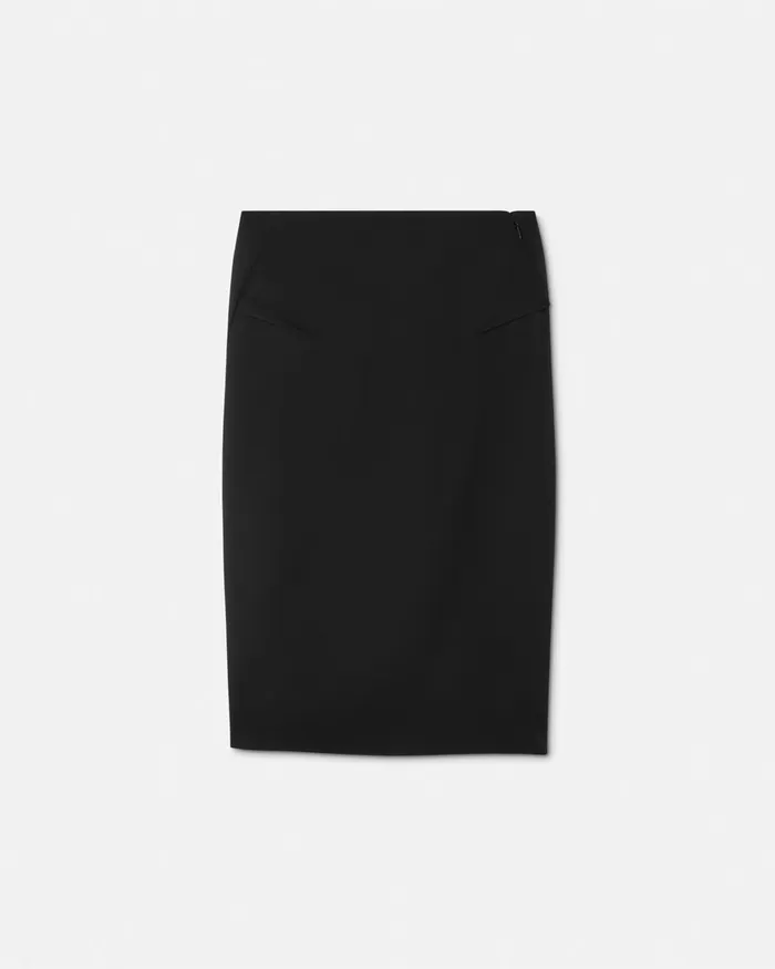 Suits Women Versace WoolBlend Slit Pencil Skirt Black