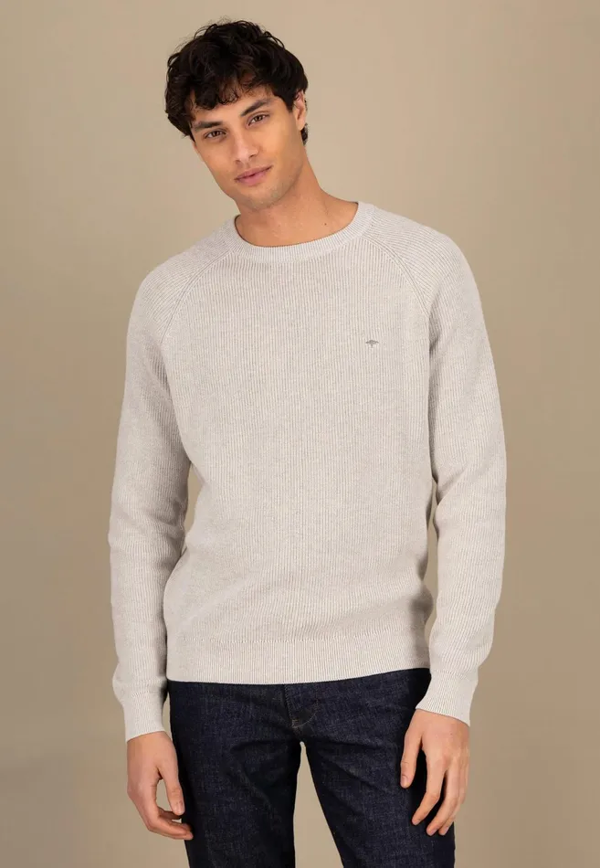 Sweater Men FYNCHHATTON Cotton Knitting Sweaters With A Logodail Vivid Yellowstrong Bluenavynew Offwhite