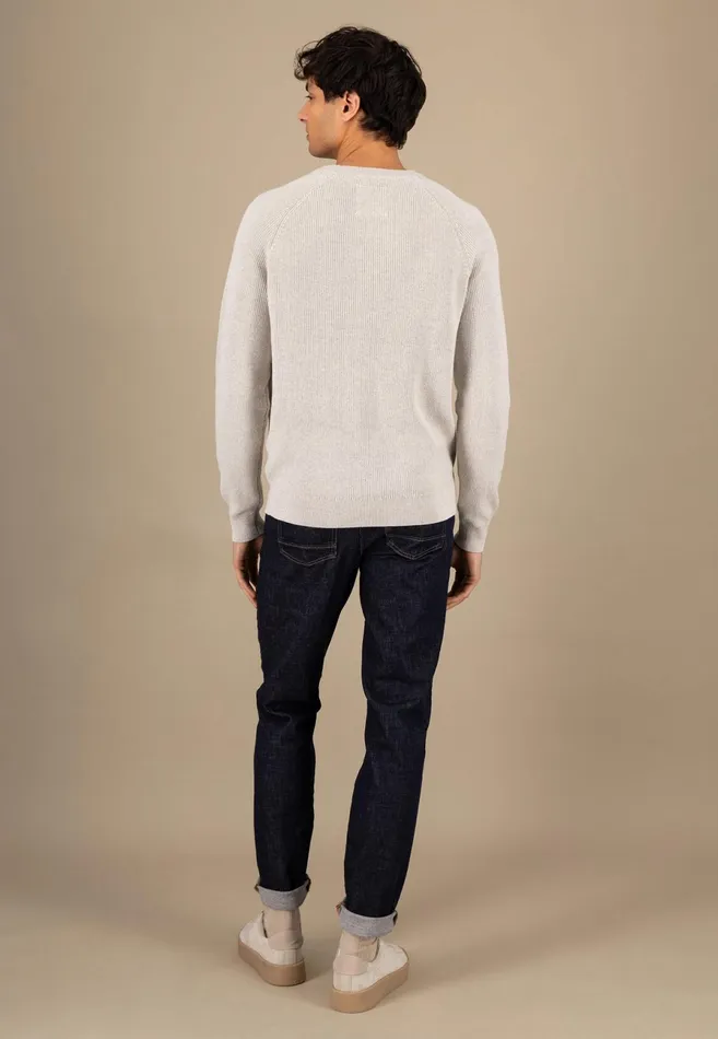 Sweater Men FYNCHHATTON Cotton Knitting Sweaters With A Logodail Vivid Yellowstrong Bluenavynew Offwhite