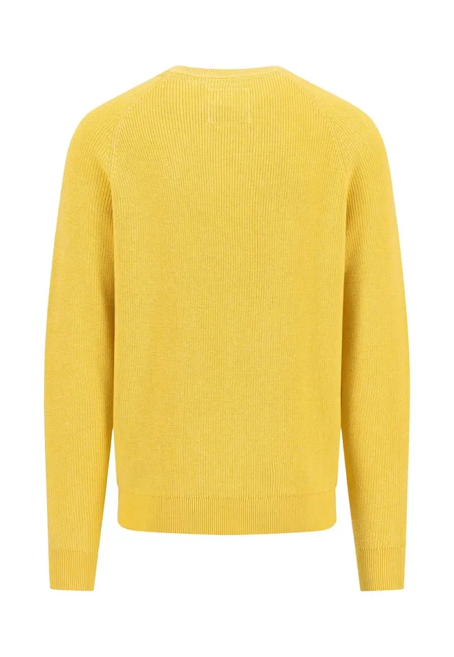 Sweater Men FYNCHHATTON Cotton Knitting Sweaters With A Logodail Vivid Yellowstrong Bluenavynew Offwhite