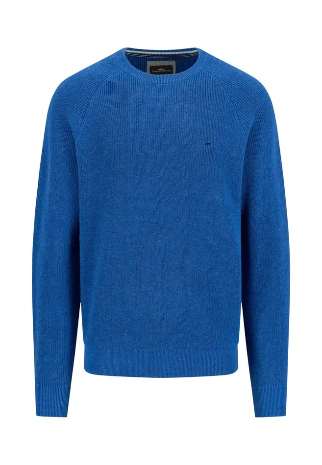 Sweater Men FYNCHHATTON Cotton Knitting Sweaters With A Logodail Vivid Yellowstrong Bluenavynew Offwhite