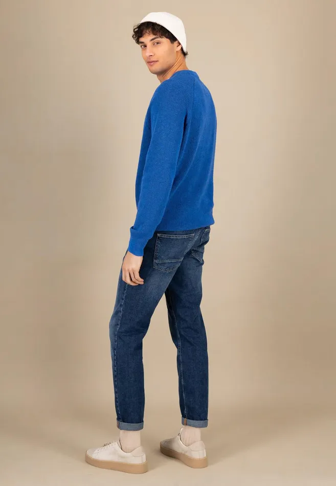 Sweater Men FYNCHHATTON Cotton Knitting Sweaters With A Logodail Vivid Yellowstrong Bluenavynew Offwhite