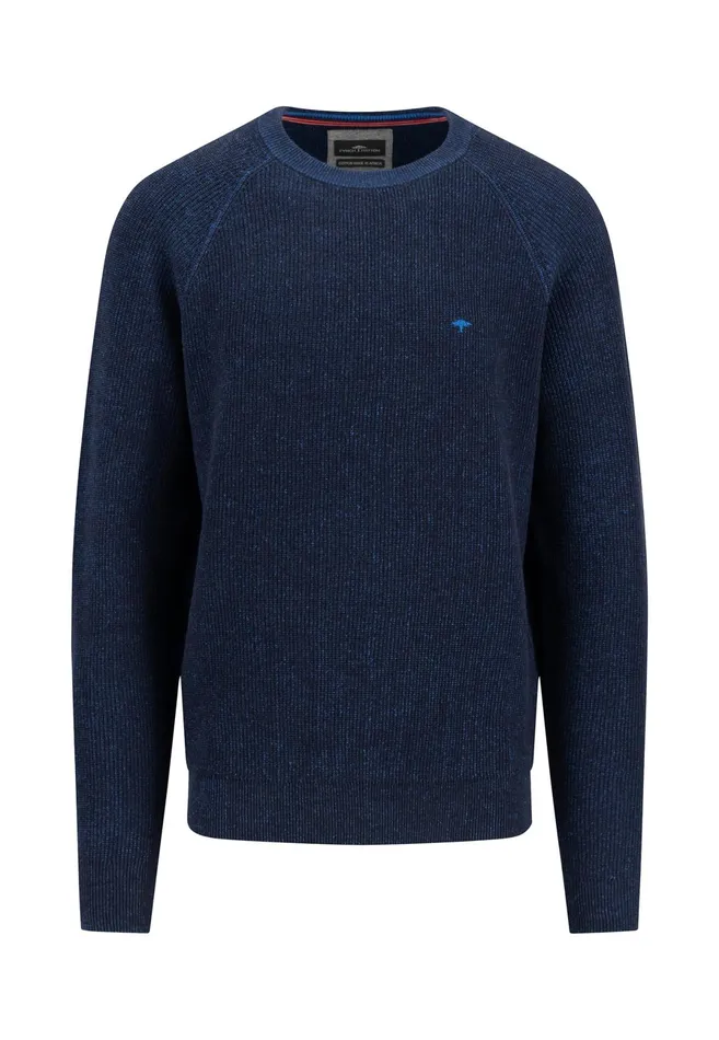 Sweater Men FYNCHHATTON Cotton Knitting Sweaters With A Logodail Vivid Yellowstrong Bluenavynew Offwhite