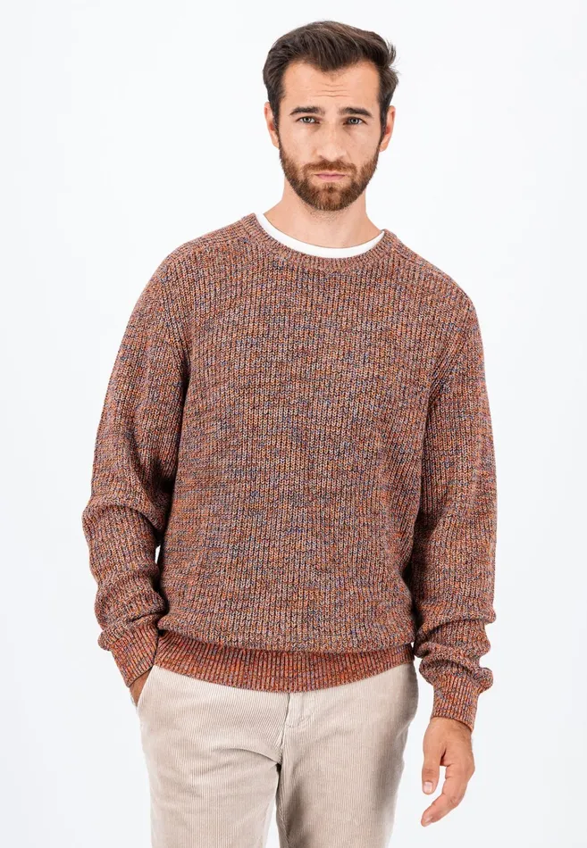 Sweater Men FYNCHHATTON Moulin Sweater Made Of Cotton Dark Tealruby Redflame