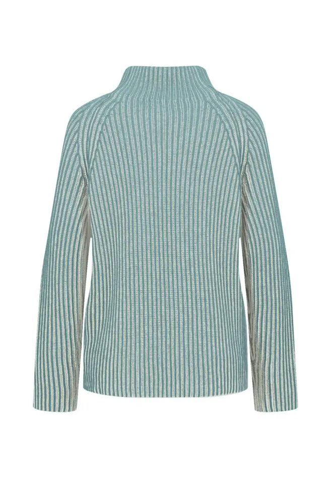 Sweater Women FYNCHHATTON Knitting Sweater Made Of Wool Mix In Twotone Look Aqua Seaelegant Pink