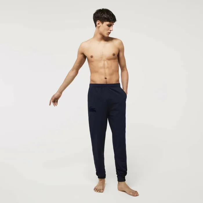 Sweatpants and Trousers Men Lacoste Men039s Cotton Fleece Lounge Joggers Navy Blue 423