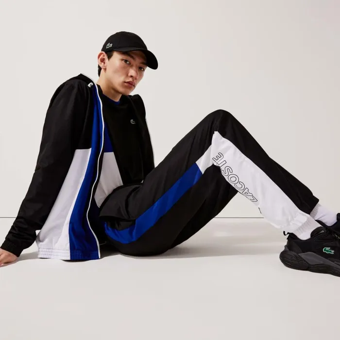 Sweatpants and Trousers Men Lacoste Men039s SPORT Colorblock Bands Joggers Black Blue White Black Aru