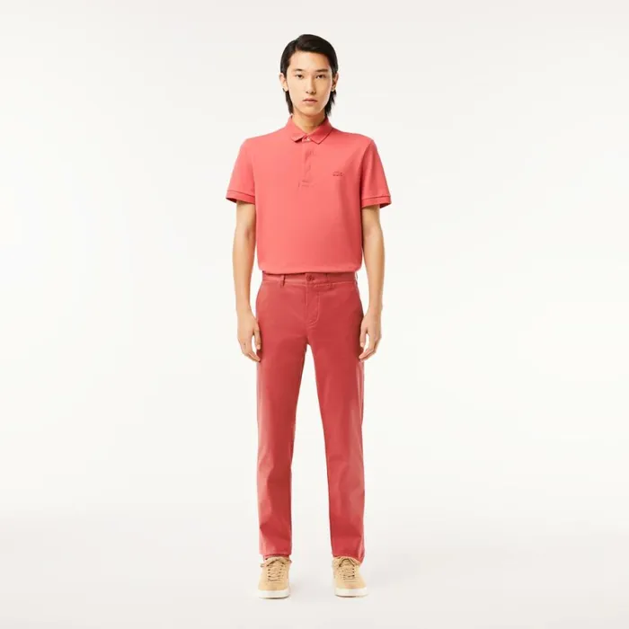Sweatpants and Trousers Men Lacoste Men039s Stretch Cotton Slim Fit Pants Pink Zv9