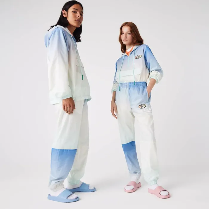 Sweatpants and Trousers MenWomen Lacoste Unisex LIVE Gradated Print Joggers Blue White Turquoise 3ux