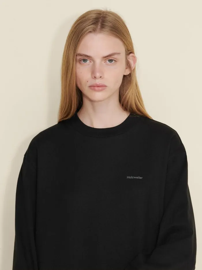 Tshirts and Sweats Women Holzweiler W Relaxed Long Sleeve Black