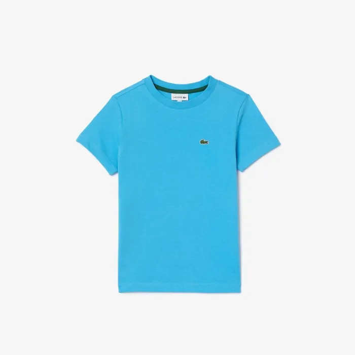 TShirts and Tops Kids Lacoste Kids039 Plain Cotton Jersey TShirt Bonnie Blue Iy3