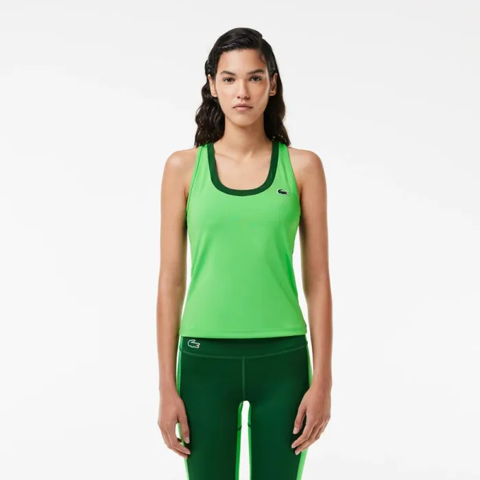 TShirts and Tops Women Lacoste Women039s UltraDry Stretch Sport Tank Top Green Iux